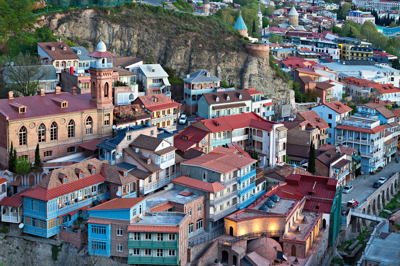 Old Tbilisi houses and the Abanotubani district