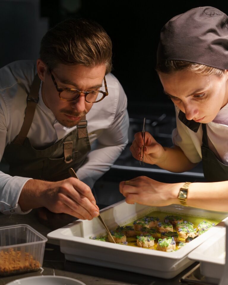 Guest chef plating at Dumas
