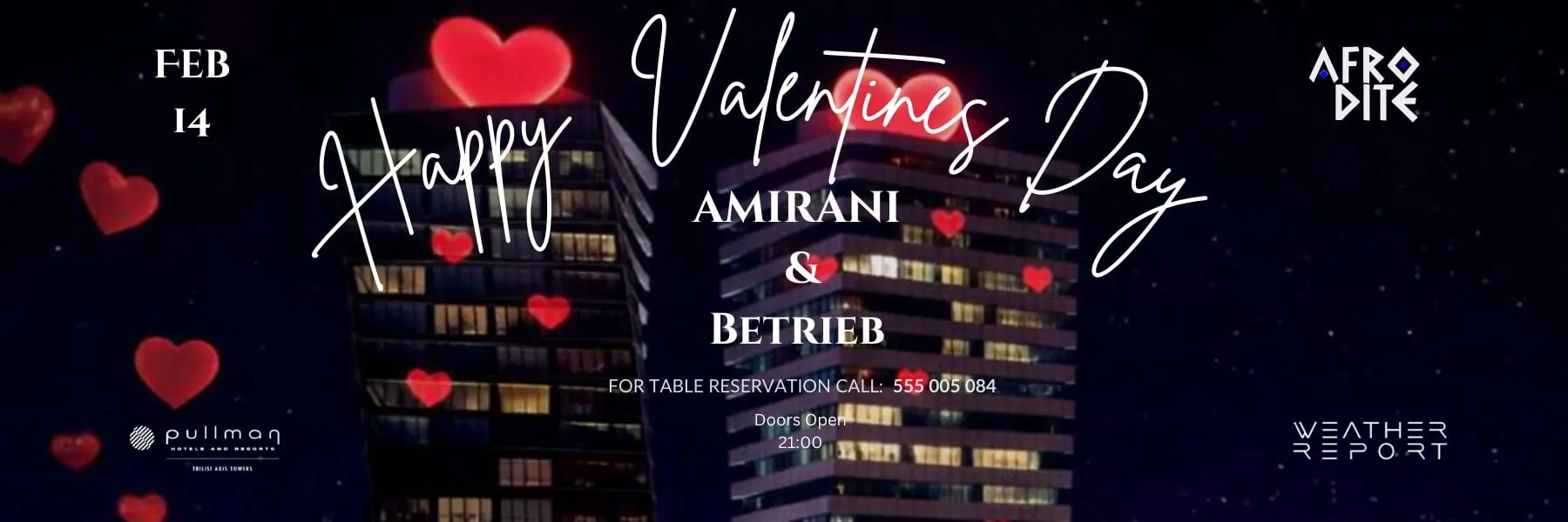 Valentine’s Day at Weather Report Sky Bar, 14 February 2026
