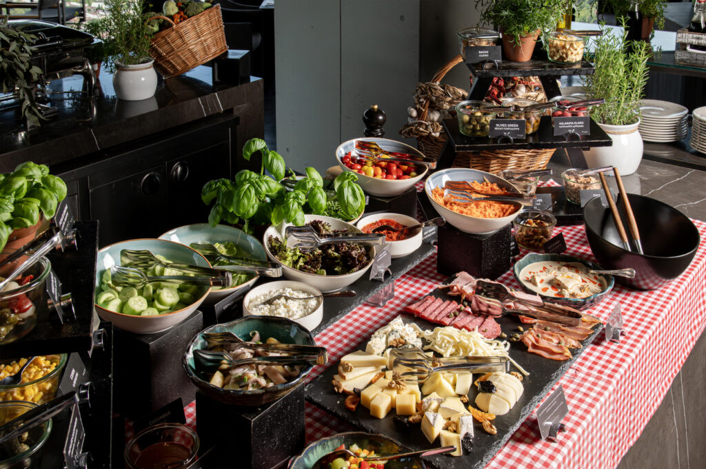 Mussels and cold dishes at brunch at Dumas, Tbilisi