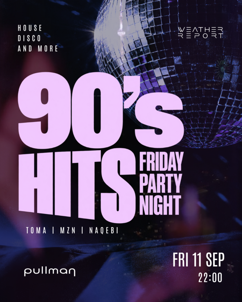 90's Hits, friday party night at weather report sky bar