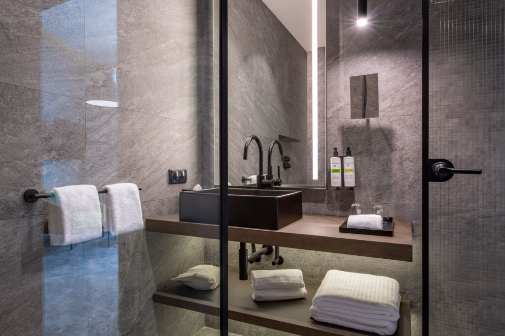 Superior Room bathroom with a rain shower, Pullman Tbilisi