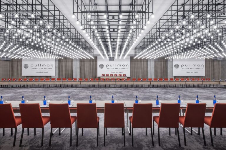 Grand Ballroom at Pullman Tbilisi set for a banquet