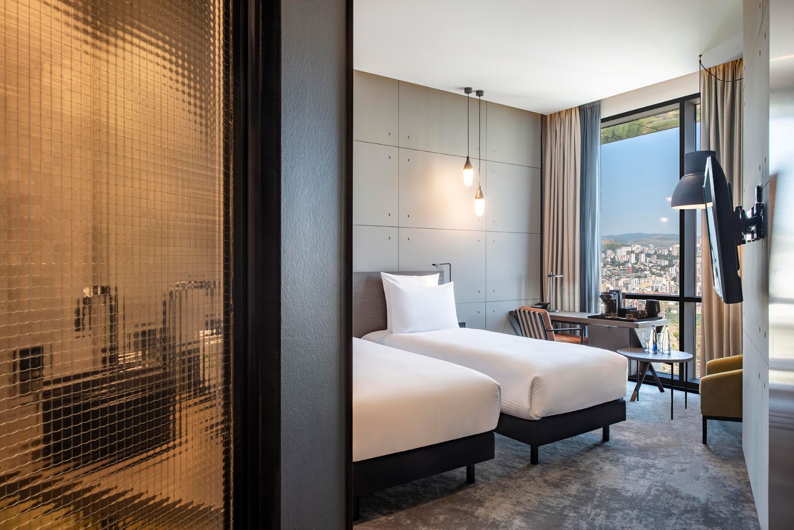 Superior Room with twin beds by the window, Pullman Tbilisi Axis Towers