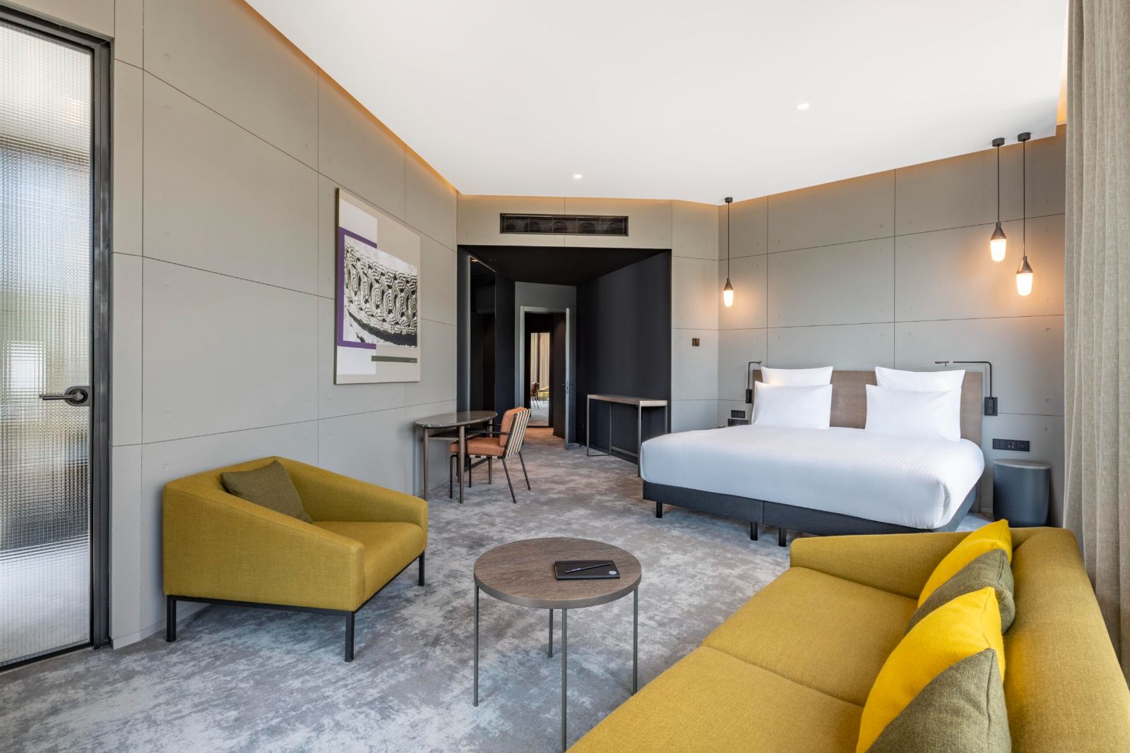 Superior Suite bedroom with a king bed, Pullman Tbilisi Axis Towers
