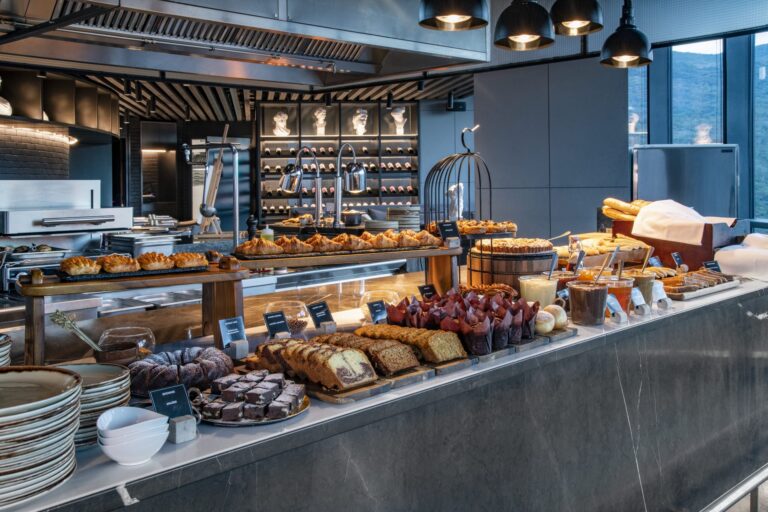Breads and pastries at brunch, Dumas